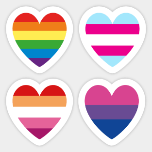 LGBT | Gay Lesbian Bisexual Transgender Pride Hearts Sticker